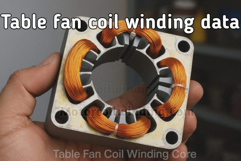 Table fan coil winding data
