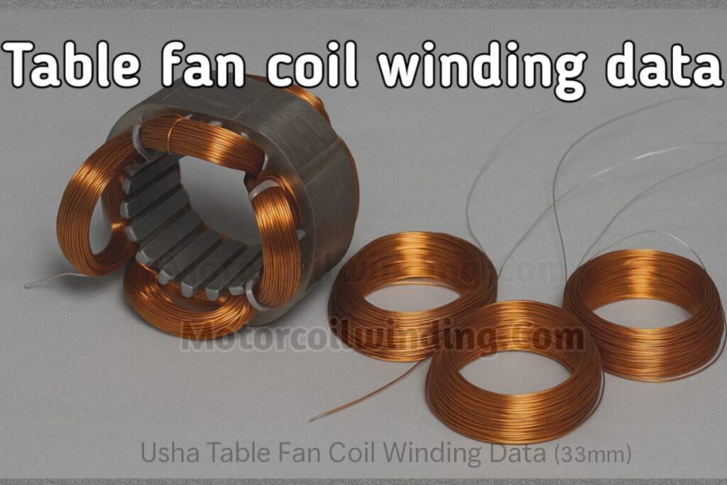 Table fan Coil winding stator & coil winding data