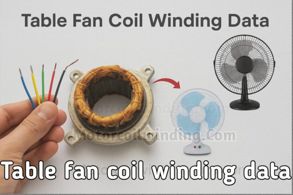Table fan Coil winding data