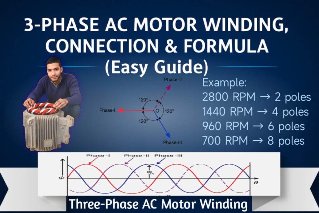 3-Phase AC Motor Winding, Connection & Formula (Easy Guide)